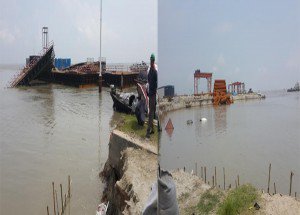 মুন্সীগঞ্জের পদ্মা সেতু এলাকা নদী গর্ভে বিলীন