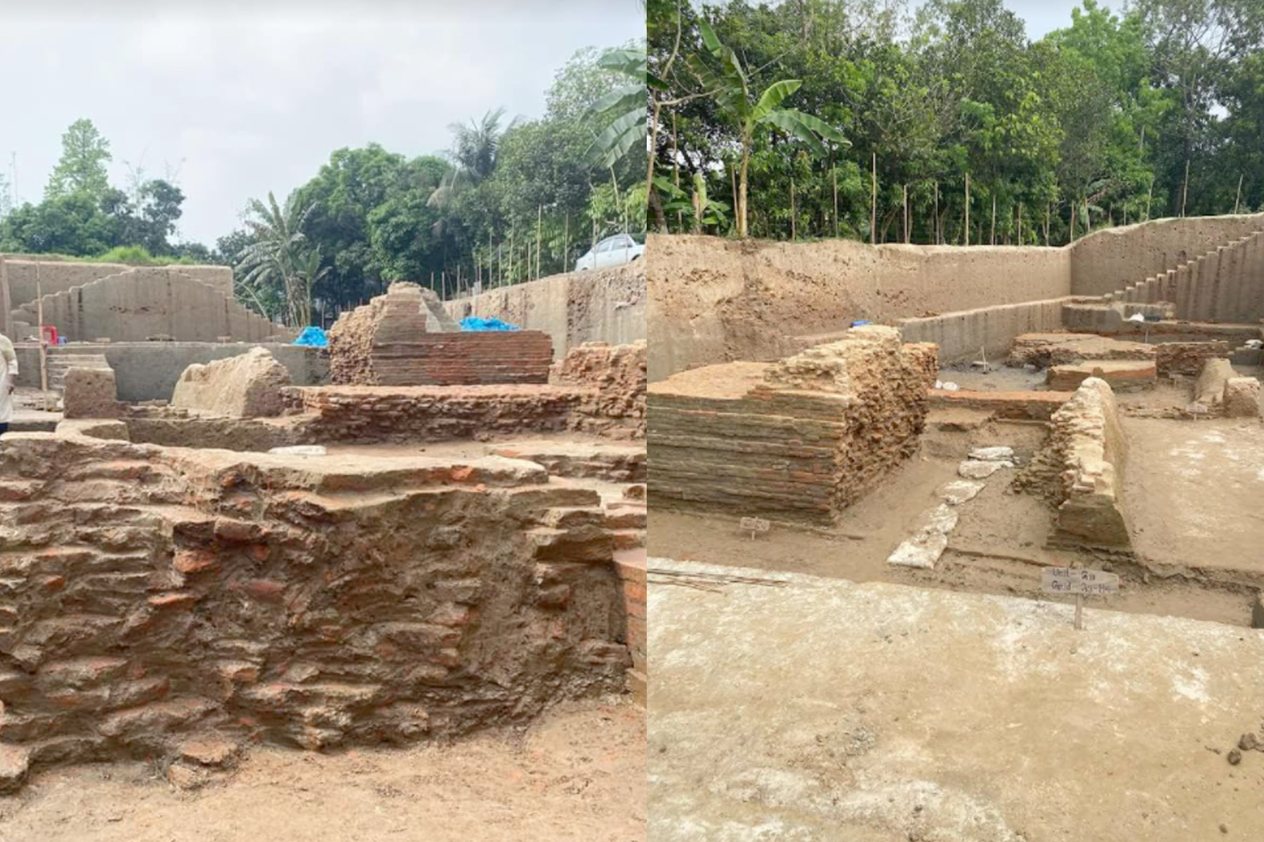 নাটেশ্বরে আবিষ্কৃত হলো অষ্টকোণাকৃত বৌদ্ধ স্তূপ ও প্রাচীর